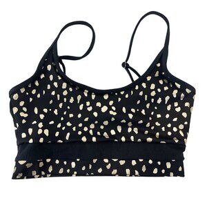 Beach Riot Eva Top in Gold Spot Black Bikini Top - Size Large